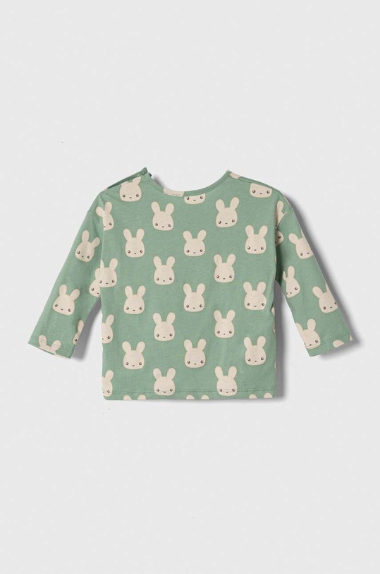 United Colors of Benetton longsleeve bawełniany niemowlęcy 3QUTA103S.W.SEASONAL zielony AW23