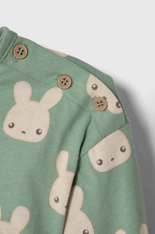 Chłopiec United Colors of Benetton longsleeve bawełniany niemowlęcy 3QUTA103S.W.SEASONAL zielony