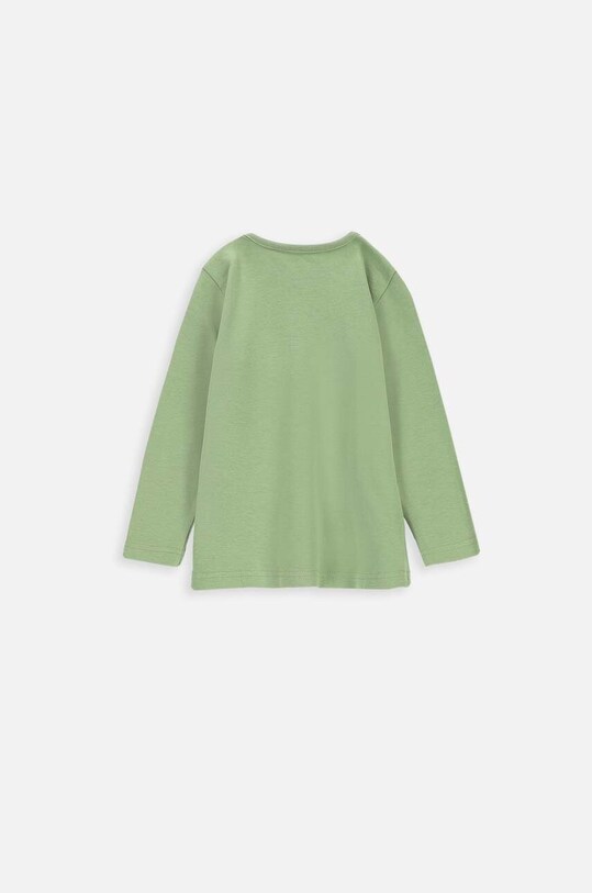 Coccodrillo longsleeve bawełniany niemowlęcy ZC3443102USB zielony AW23