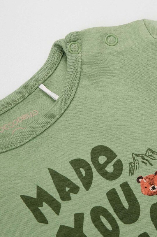 Chłopiec Coccodrillo longsleeve bawełniany niemowlęcy ZC3443102USB zielony