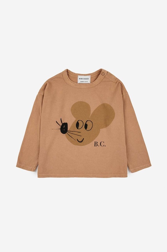 Βρεφικό βαμβακερό μακρυμάνικο Bobo Choses 223AB007 καφέ AW23