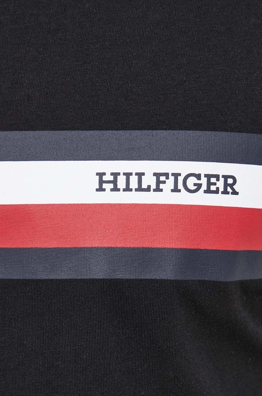 Tommy Hilfiger longsleeve din bumbac MW0MW32366 negru