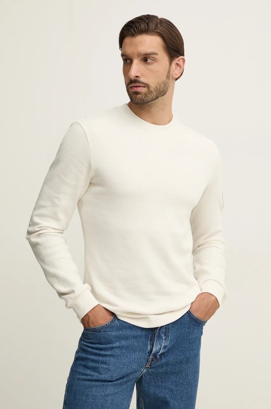 Calvin Klein Jeans hanorac de bumbac alb J30J323485