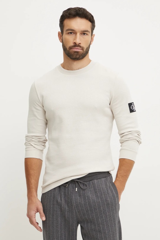 Бавовняна кофта Calvin Klein Jeans сірий J30J323485
