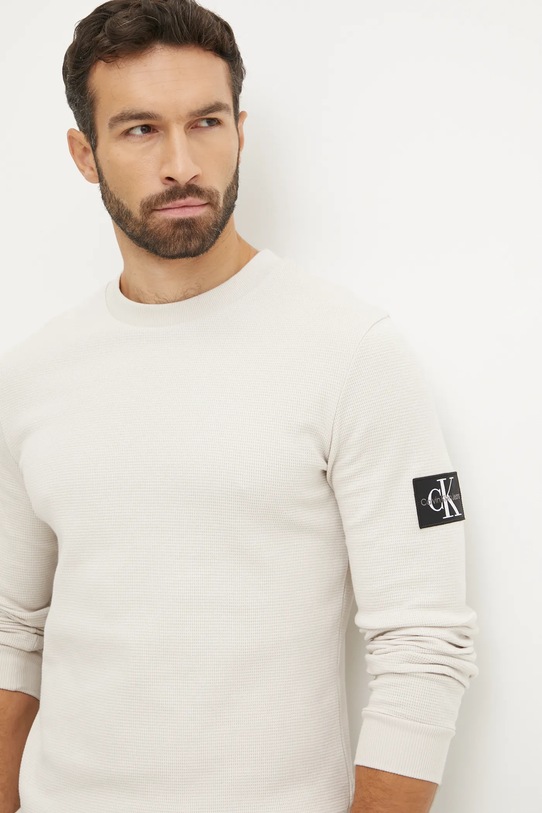 Бавовняна кофта Calvin Klein Jeans сірий J30J323485