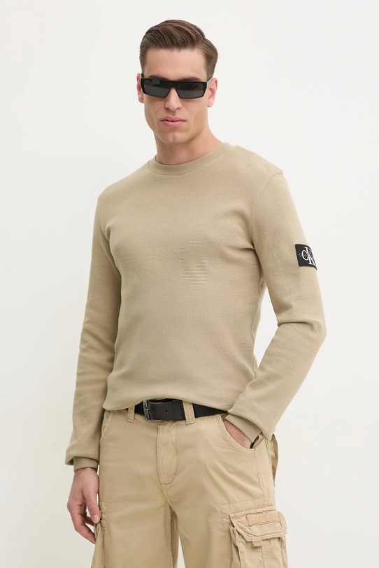 Бавовняна кофта Calvin Klein Jeans regular зелений J30J323485