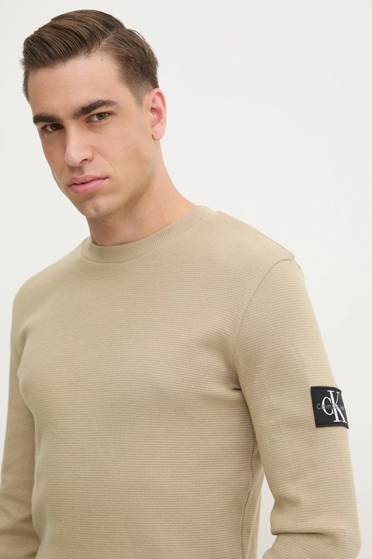 Calvin Klein Jeans bluza bawełniana zielony J30J323485