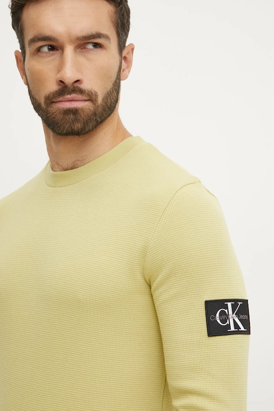 Calvin Klein Jeans bluza bawełniana zielony J30J323485