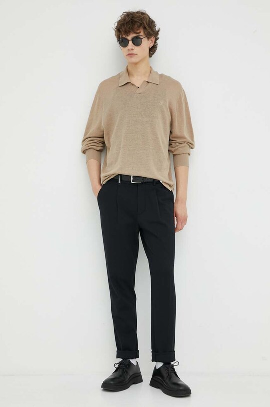 Les Deux longsleeve lniany LDM310081 beżowy AW23