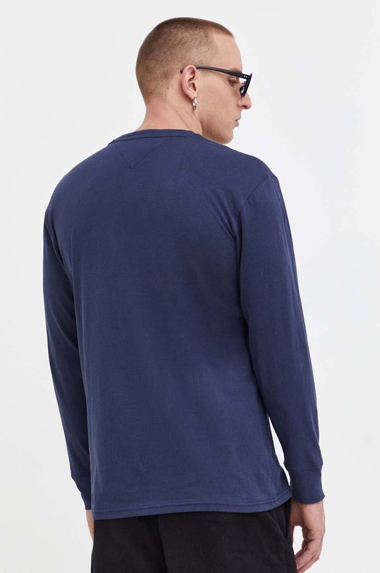 Дрехи Памучна блуза с дълги ръкави Tommy Jeans DM0DM16879 тъмносин