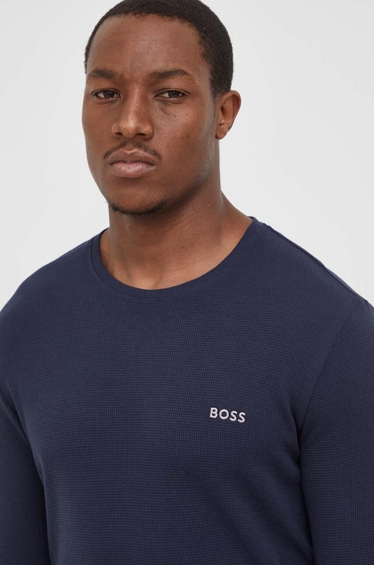 Домашна блуза с дълги ръкави BOSS стандартна тъмносин 50479387