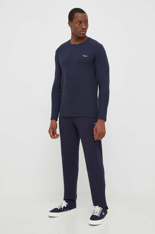 Домашна блуза с дълги ръкави BOSS 50479387 тъмносин AW24