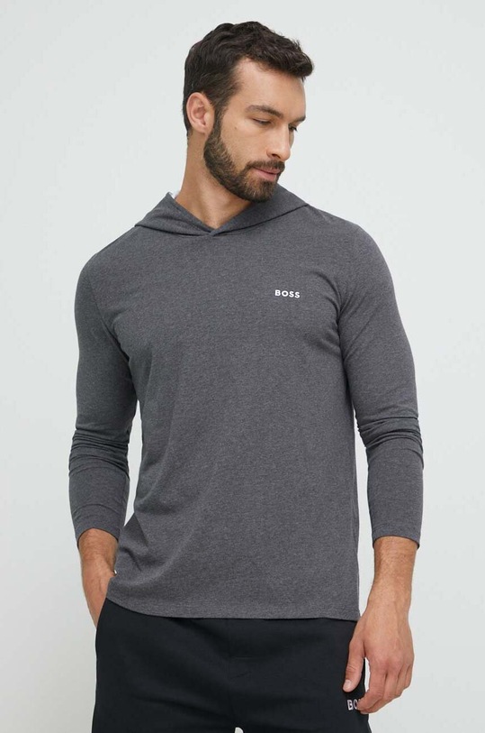 BOSS longsleeve lounge z elastanem szary 50493995