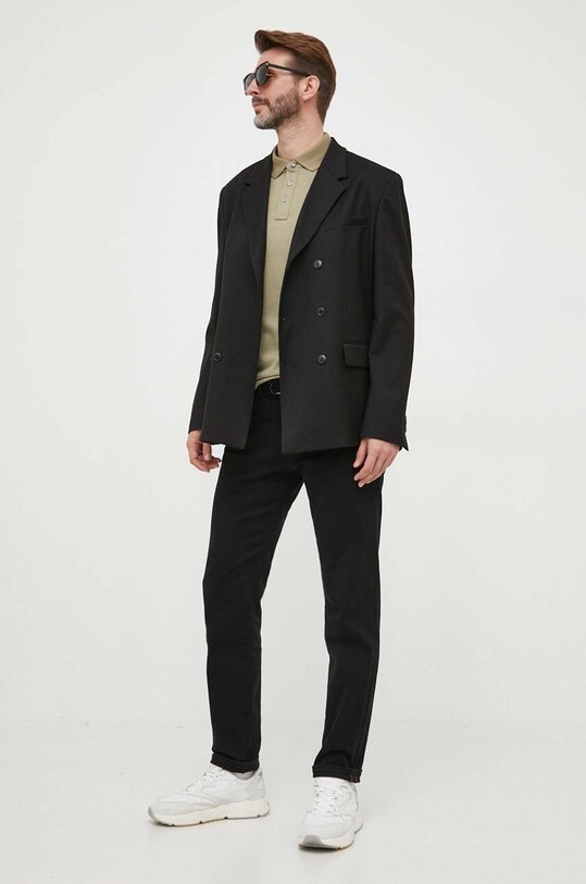 BOSS longsleeve bawełniany 50485162 zielony AW23