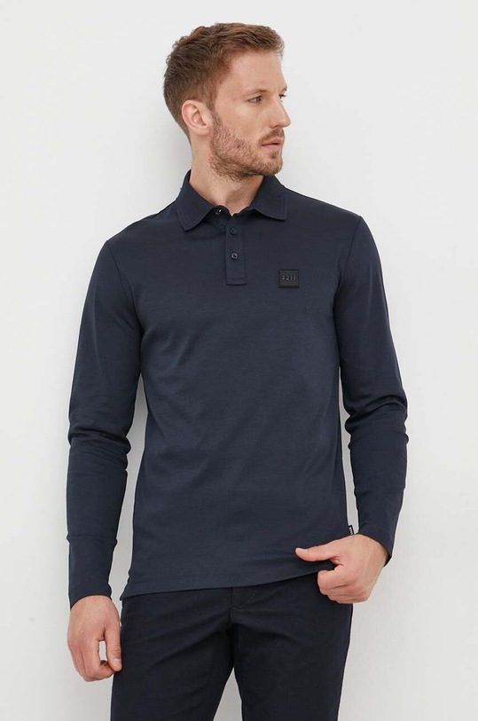 BOSS longsleeve bawełniany bawełna granatowy 50485162