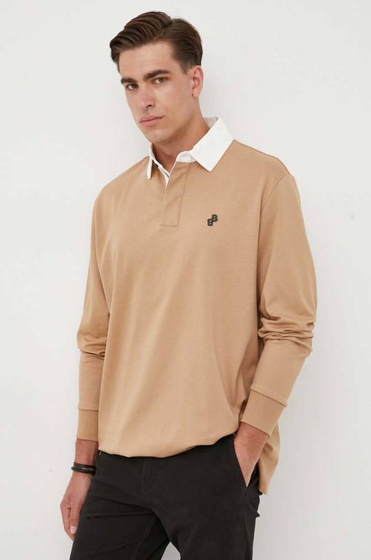 BOSS longsleeve pozostałe beżowy 50494172