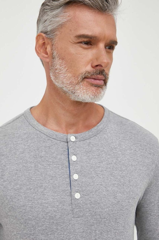 Бавовняний лонгслів Lindbergh 30.420095.GREY.MEL сірий AW23