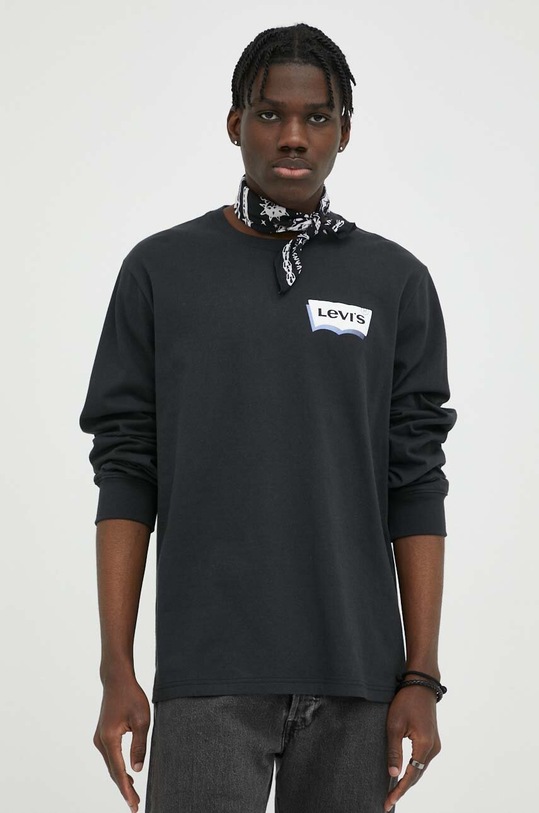 Pamučna majica dugih rukava Levi's print siva 16139.0094