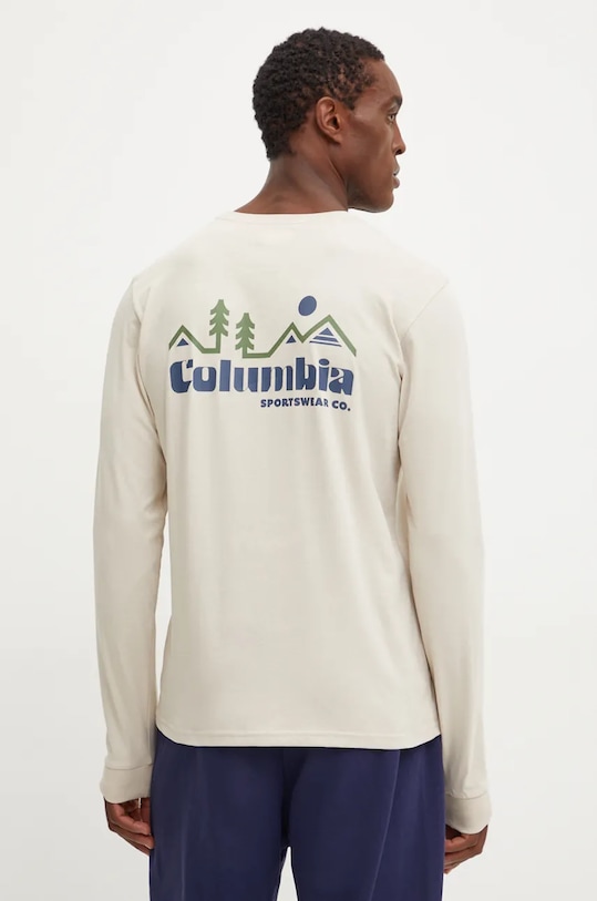 Одежда Хлопковый лонгслив Columbia CSC Seasonal Logo 2013545 бежевый
