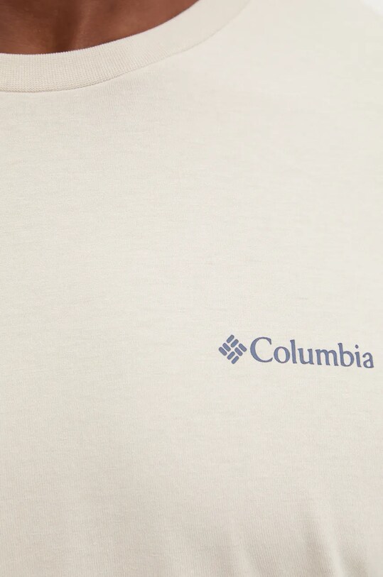Columbia longsleeve din bumbac CSC Seasonal Logo 2013545 bej