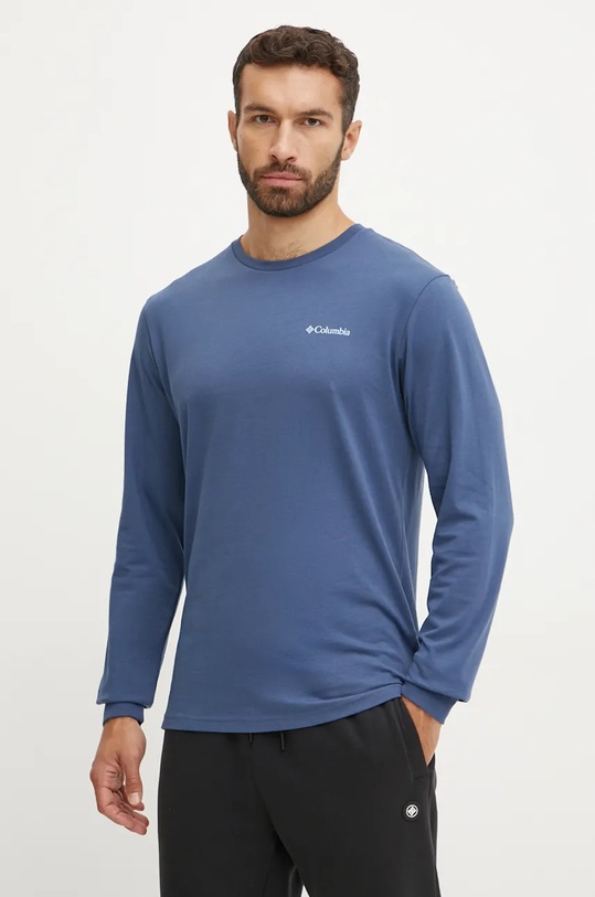 Columbia longsleeve bawełniany 2054553 niebieski AW24