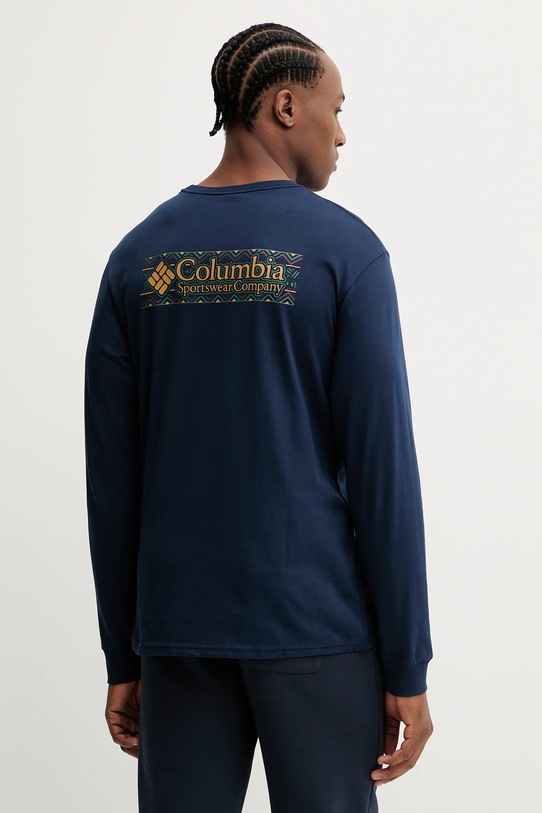 Oblečenie Bavlnené tričko s dlhým rukávom Columbia Explorers Canyon 2054553 tmavomodrá