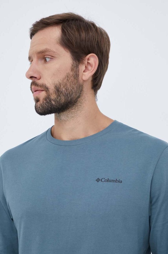Columbia longsleeve bawełniany niebieski 2054553