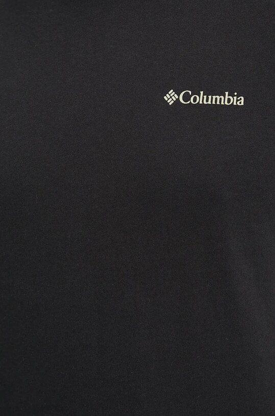 Bavlnené tričko s dlhým rukávom Columbia čierna 2054553