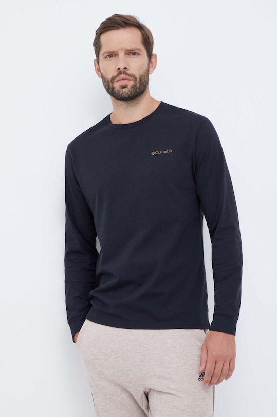Columbia longsleeve bawełniany bawełna czarny 2054553