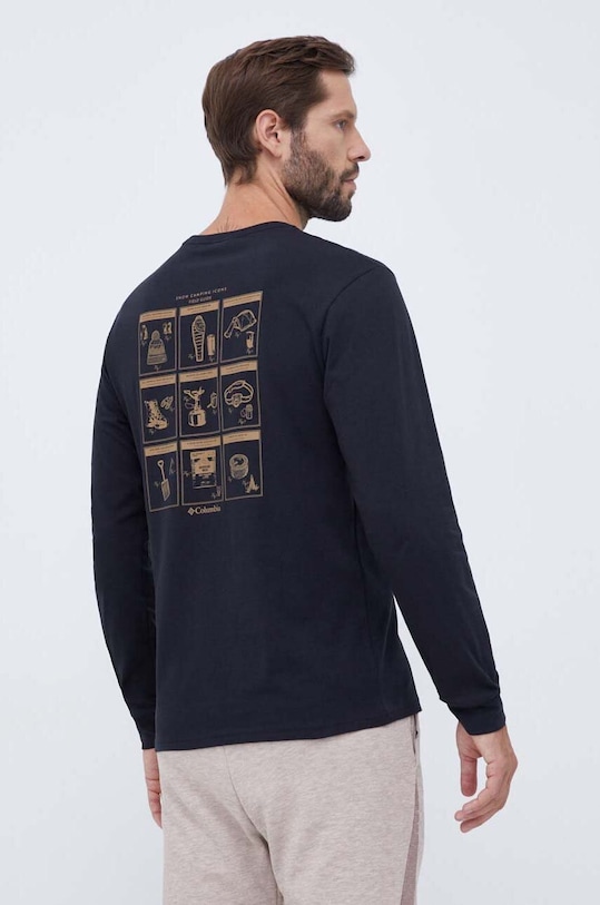 Odzież Columbia longsleeve bawełniany 2054553 czarny