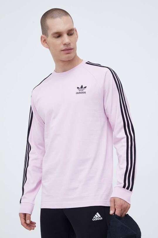 Bavlněné tričko s dlouhým rukávem adidas Originals IM0409 růžová AW23