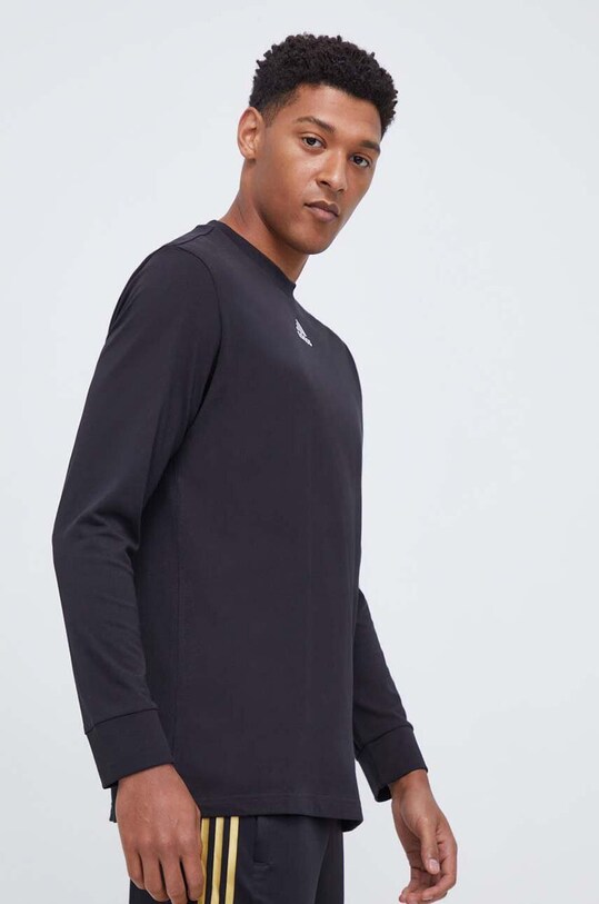 Одяг Бавовняний лонгслів adidas II3447 чорний