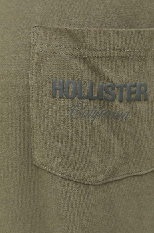 Βαμβακερή μπλούζα με μακριά μανίκια Hollister Co. KI323.3074.300 πράσινο