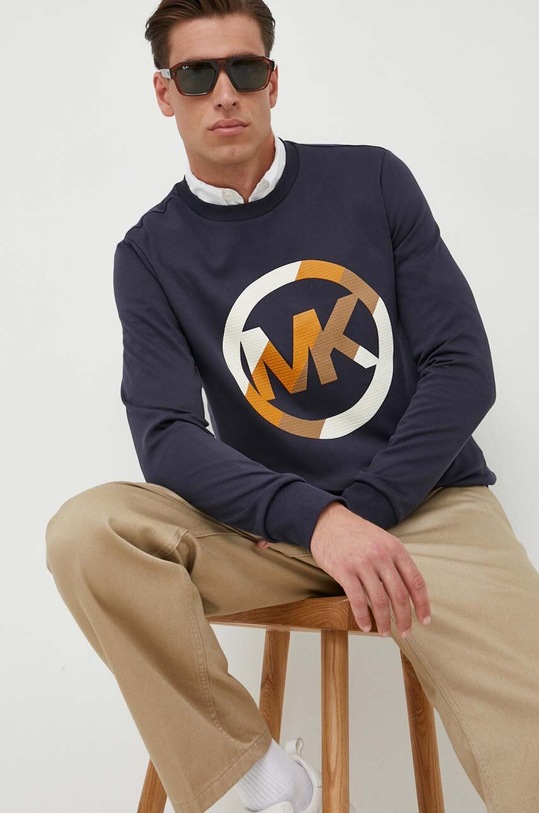 Mikina Michael Kors bez kapucne tmavomodrá CF351OX5MF