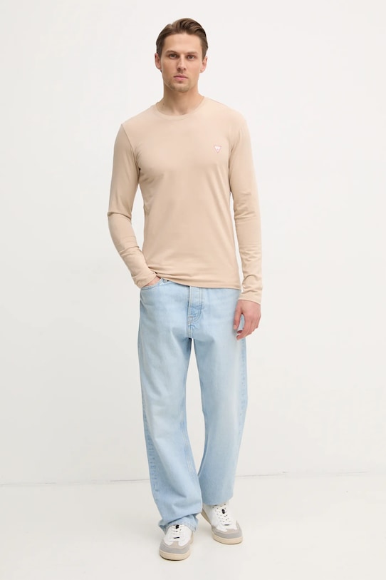Tričko s dlhým rukávom Guess M2YI28.J1314 béžová AW25