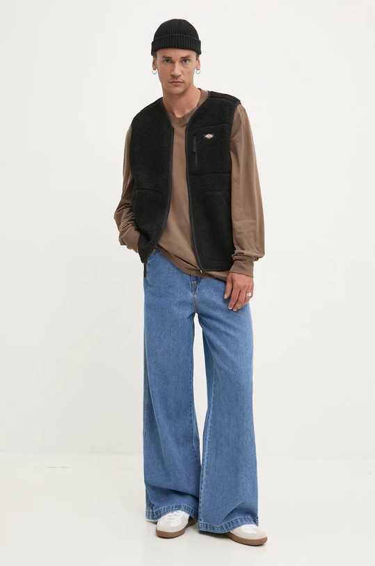 Pamučna majica dugih rukava Dickies DK0A4YGHBLK1 smeđa AW24