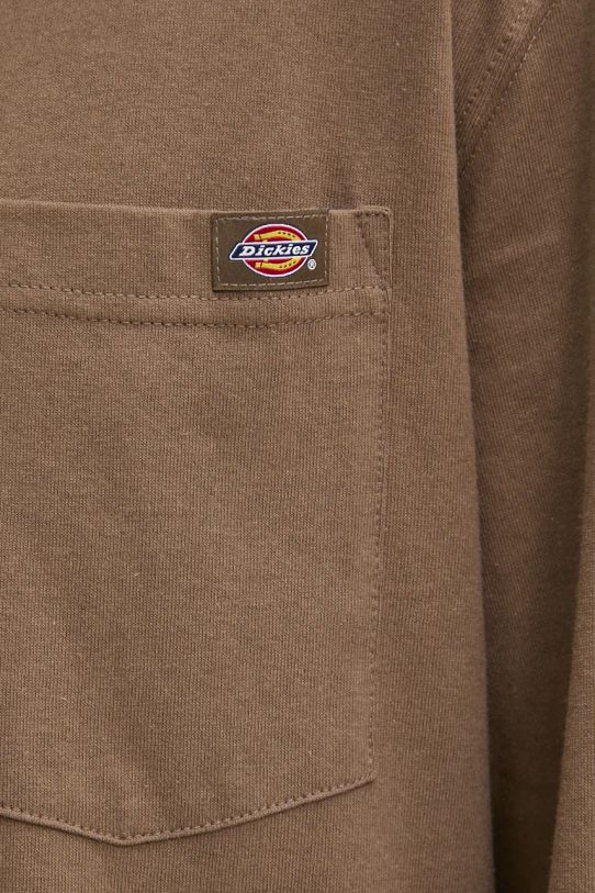 Bavlnené tričko s dlhým rukávom Dickies DK0A4YGHBLK1 hnedá