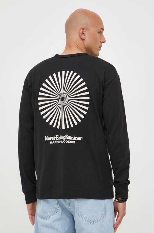 Bavlnené tričko s dlhým rukávom Marc O'Polo DENIM 366220452036 čierna AW23