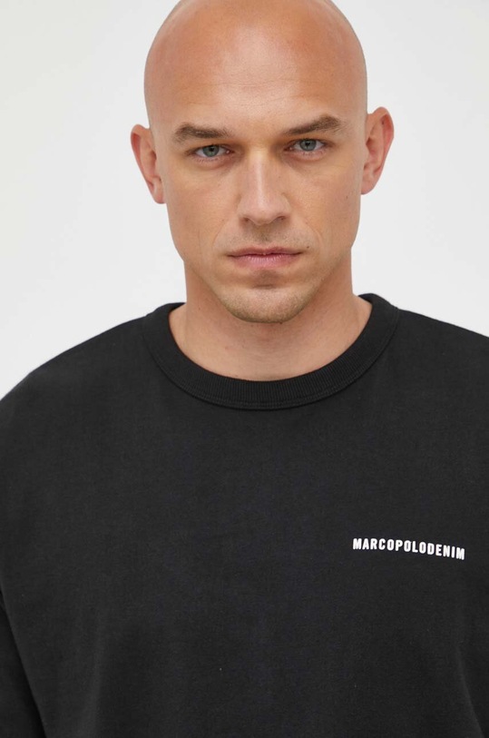 Bavlnené tričko s dlhým rukávom Marc O'Polo DENIM čierna 366220452036