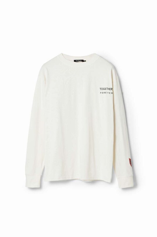 Desigual longsleeve din bumbac 23WMTK43 bej