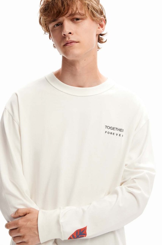 Odzież Desigual longsleeve bawełniany 23WMTK43 beżowy