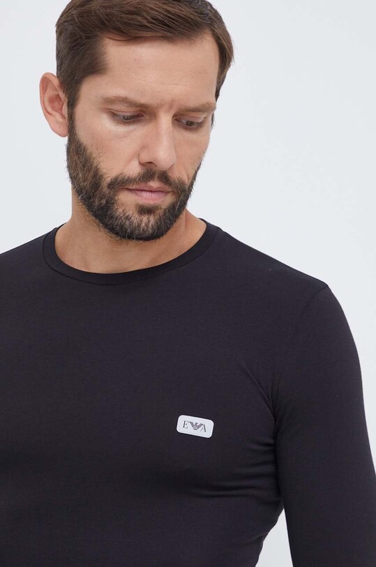 Tričko s dlhým rukávom Emporio Armani Underwear čierna 111023.3F512