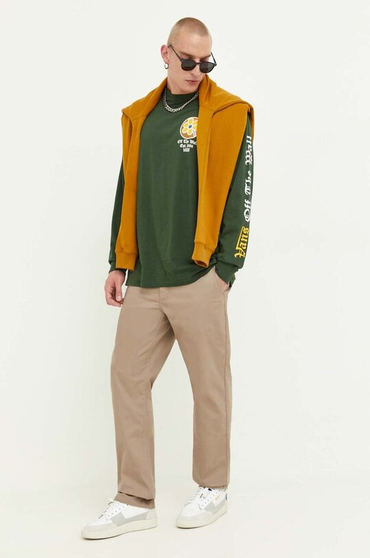 Vans longsleeve bawełniany VN0008F5BD61 zielony AW23
