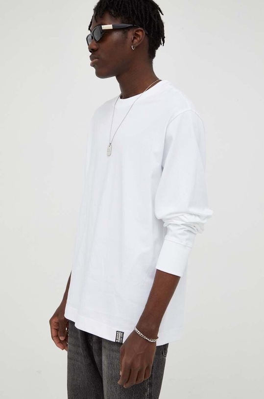 G-Star longsleeve bawełniany biały D23459.C784