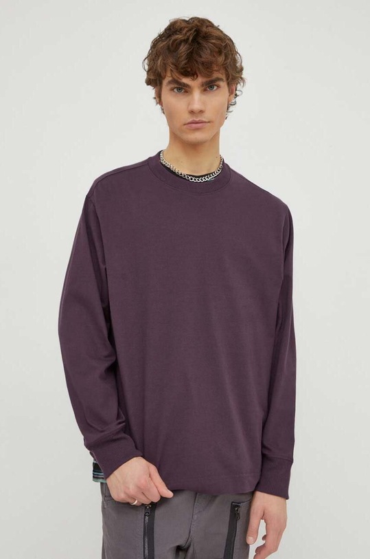 G-Star longsleeve bawełniany bawełna fioletowy D23459.C784