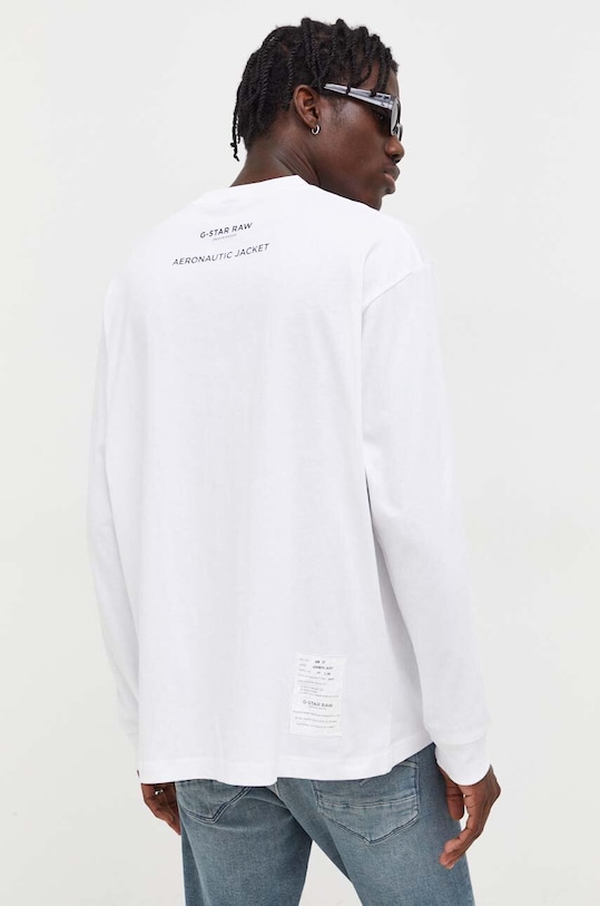 Дрехи Памучна блуза с дълги ръкави G-Star D23722.C336 бял