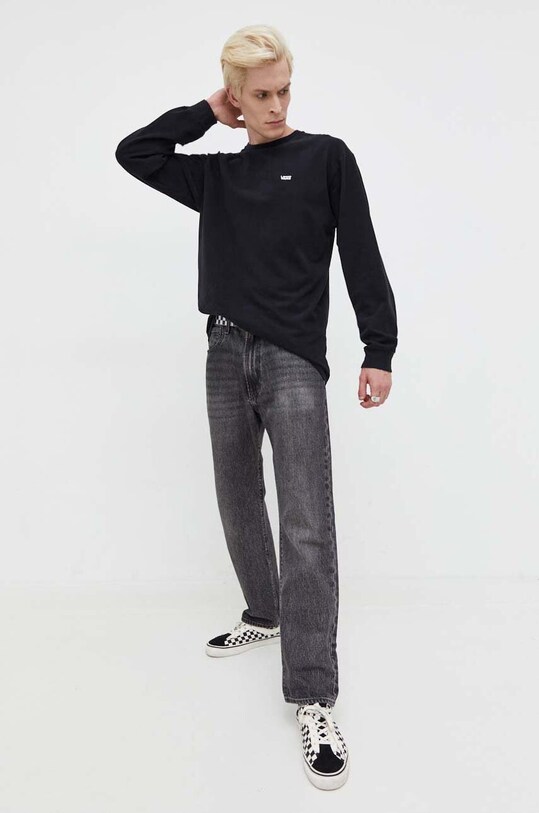 Vans longsleeve bawełniany VN0008TNBLK1 czarny AW23