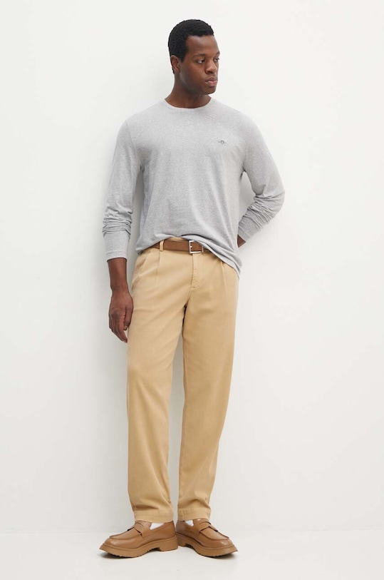 Gant longsleeve bawełniany 2004049 szary AW24