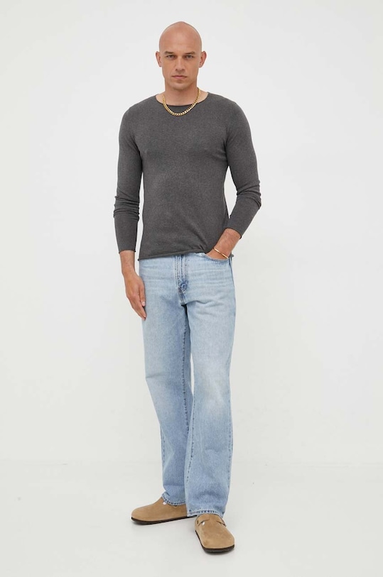 American Vintage sweter MMARC85H23 szary AW23