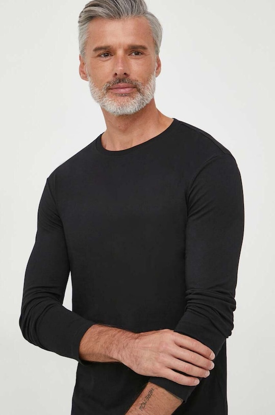 Хлопковый лонгслив United Colors of Benetton хлопок чёрный 3U53J1F05.100